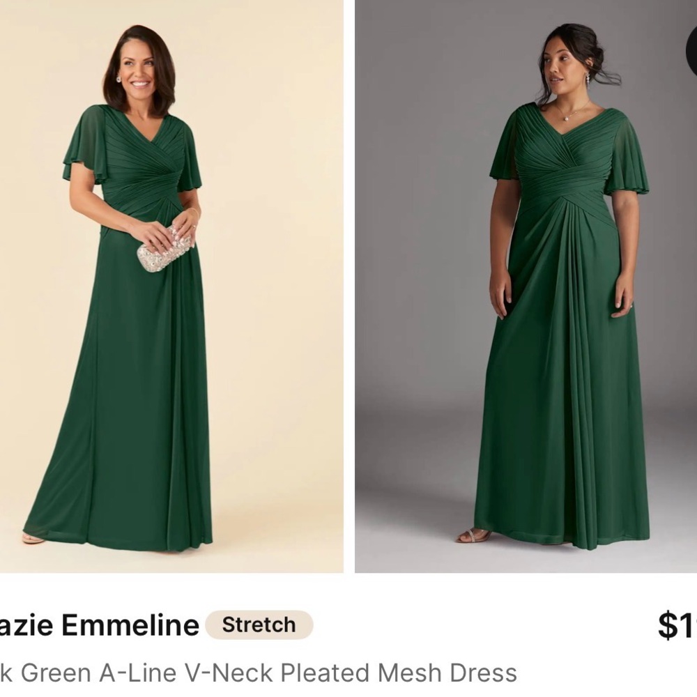 Azazie Dark Green Emmeline Maxi Dress